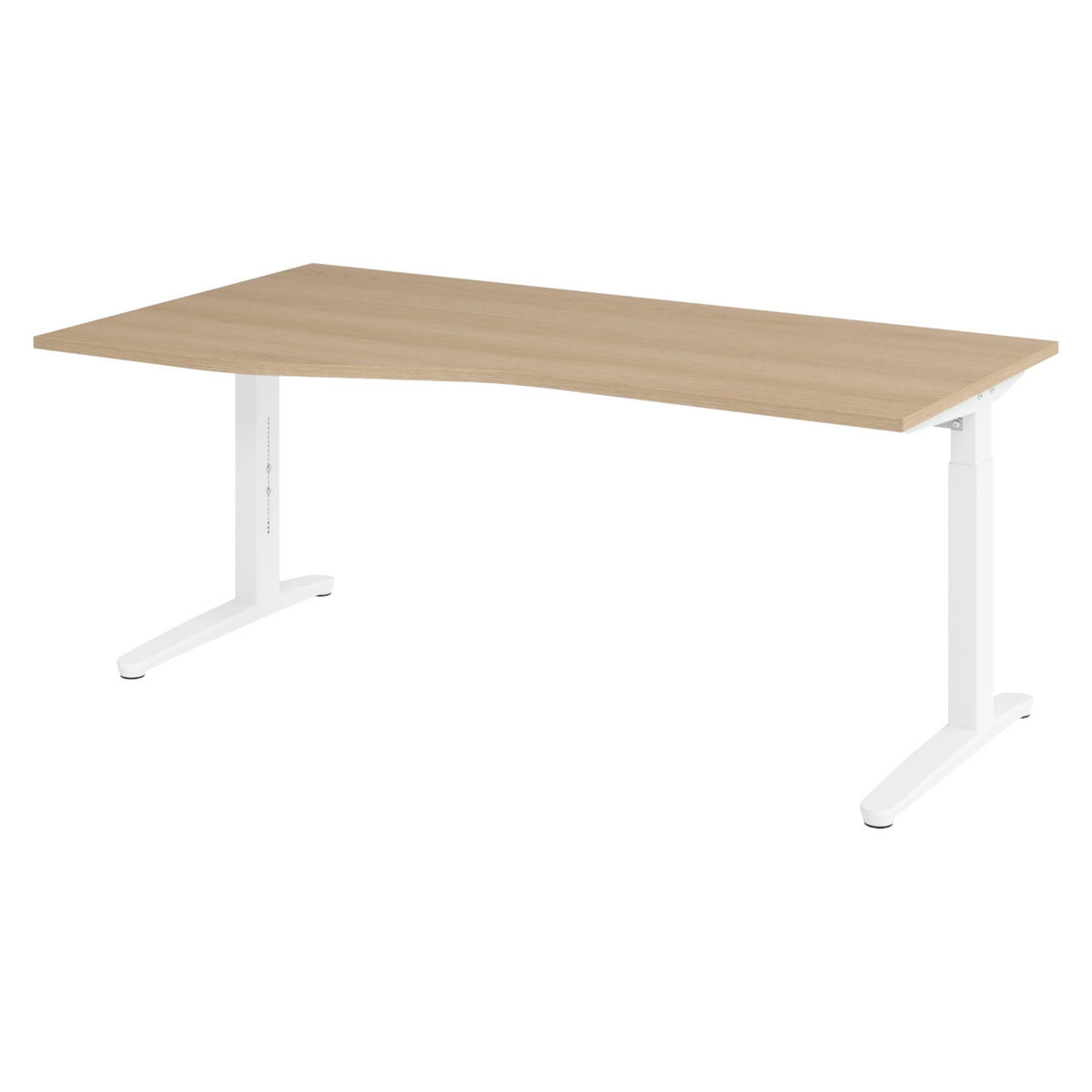 SCHREIBTISCH Serie-XB 100/180/74 cm in Eichefarben/Weiß - Eichefarben/Weiß, Holzwerkstoff (100/180/74cm) - bümö