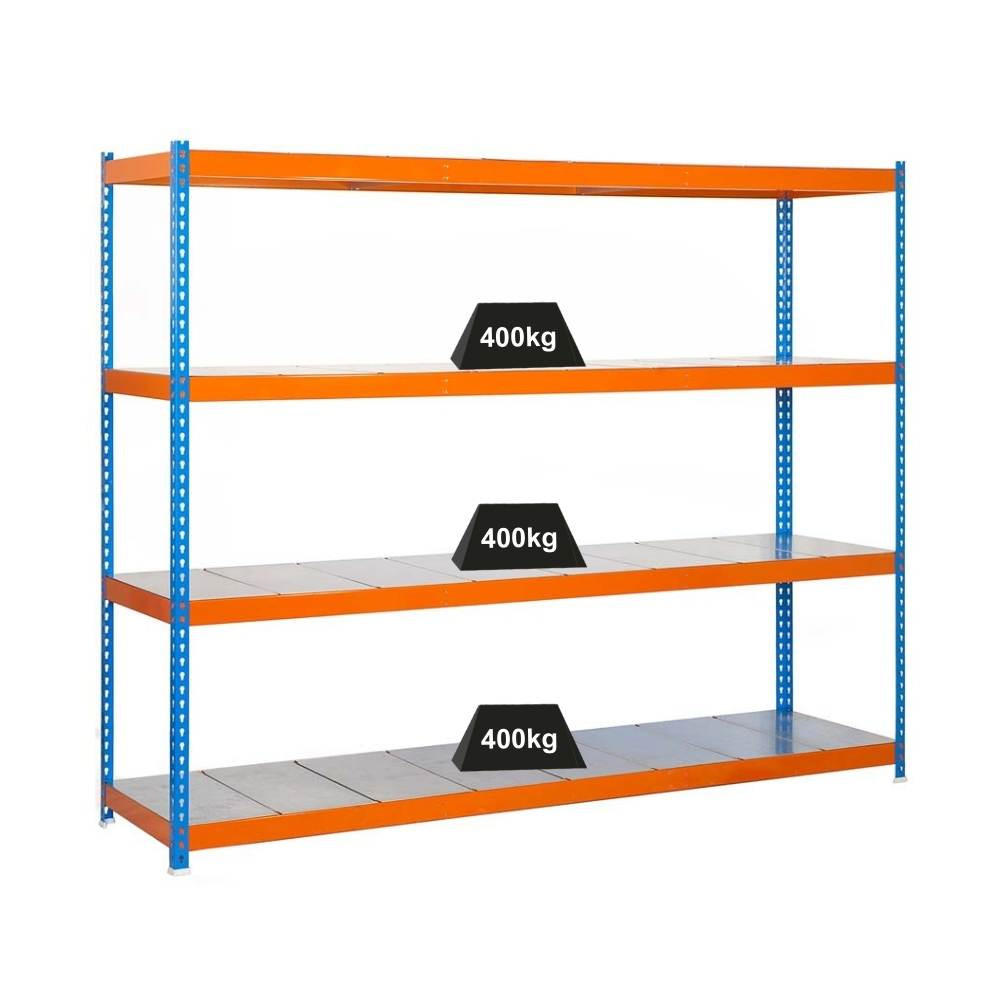 SCHWERLASTREGAL METAL BEAST FOUR | HxBxT 200x240x60cm | Fachlast 400kg | Blau-Orange - Gelb, Metall (240/200/60cm) - PROREGAL