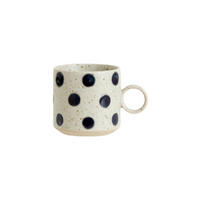 TASSE Grainy mit Henkel gepunktet Sand/Dunkelblau - Multicolor, Keramik (0.27L) - Nordal