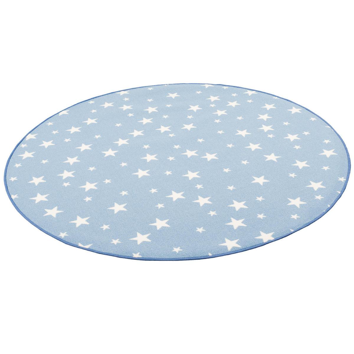 KINDER SPIEL TEPPICH STERNE RUND - Blau, Textil (100/100cm) - Snapstyle