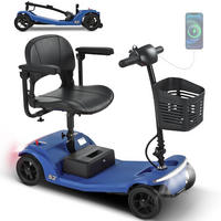 ELEKTROMOBIL faltbar Seniorenmobil,250 W,25 km,12Ah 4-Rad-Scooter,Blau - Blau, Metall (48.5/86/99cm) - LVHOM