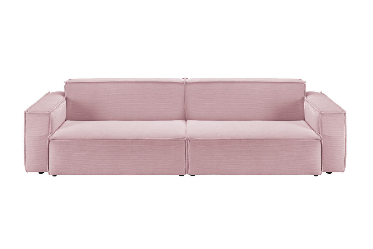 SOFA SAMU Pink Cord - Pink/Schwarz, Textil (236/72/106cm) - KAWOLA