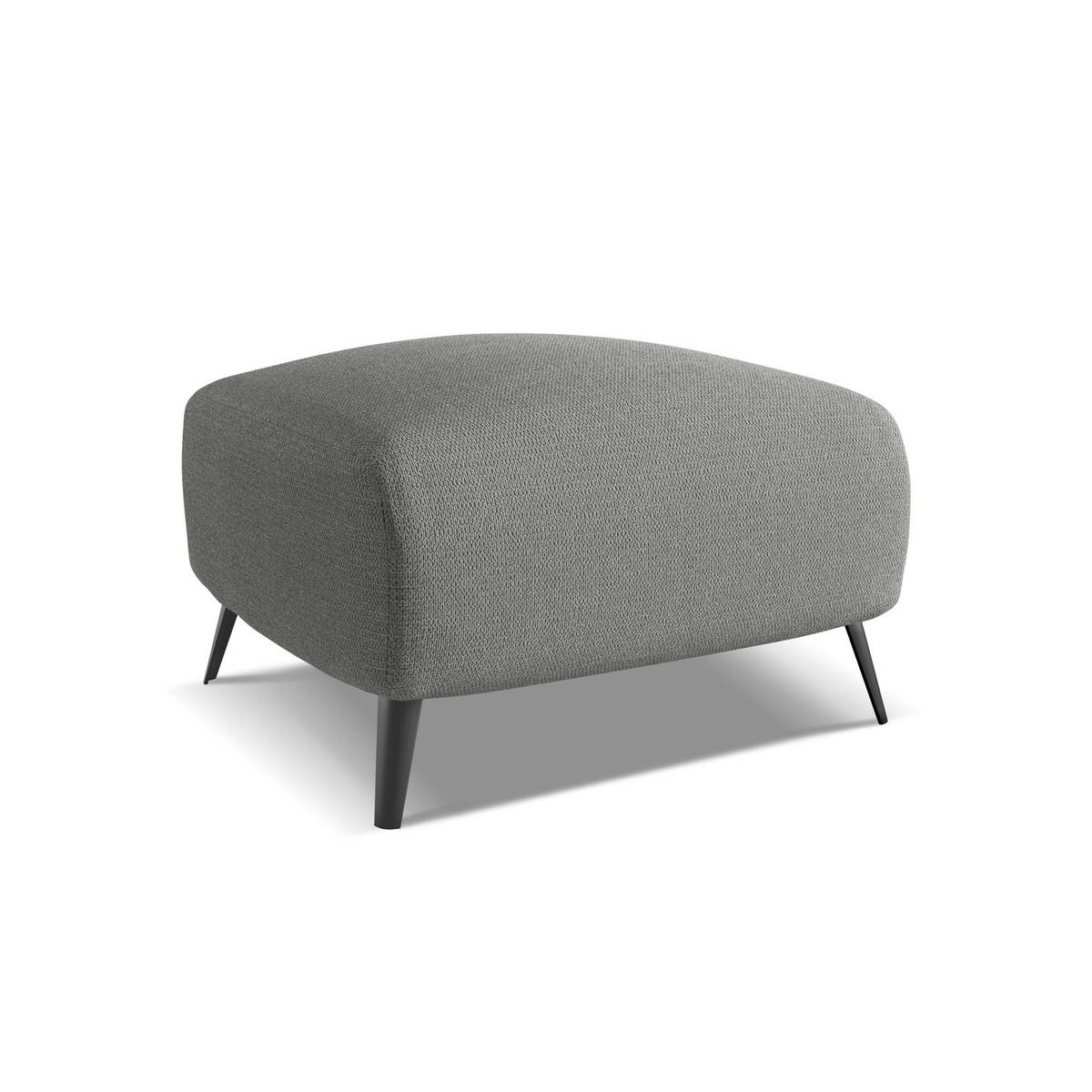 POUF Chenille Stoff Grau - Schieferfarben/Schwarz, Textil/Metall (65/44/65cm) - LaMiaSofa