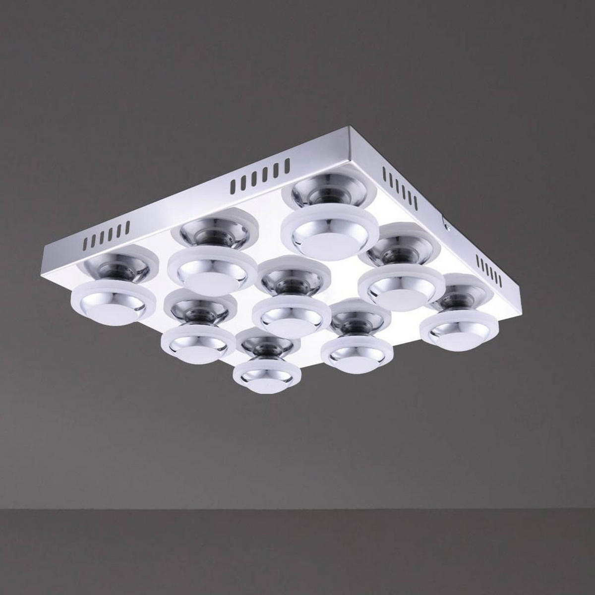 LED DECKENLEUCHTE Carter Silber Chrom - Silberfarben, Metall (38/38/9cm) - Wofi
