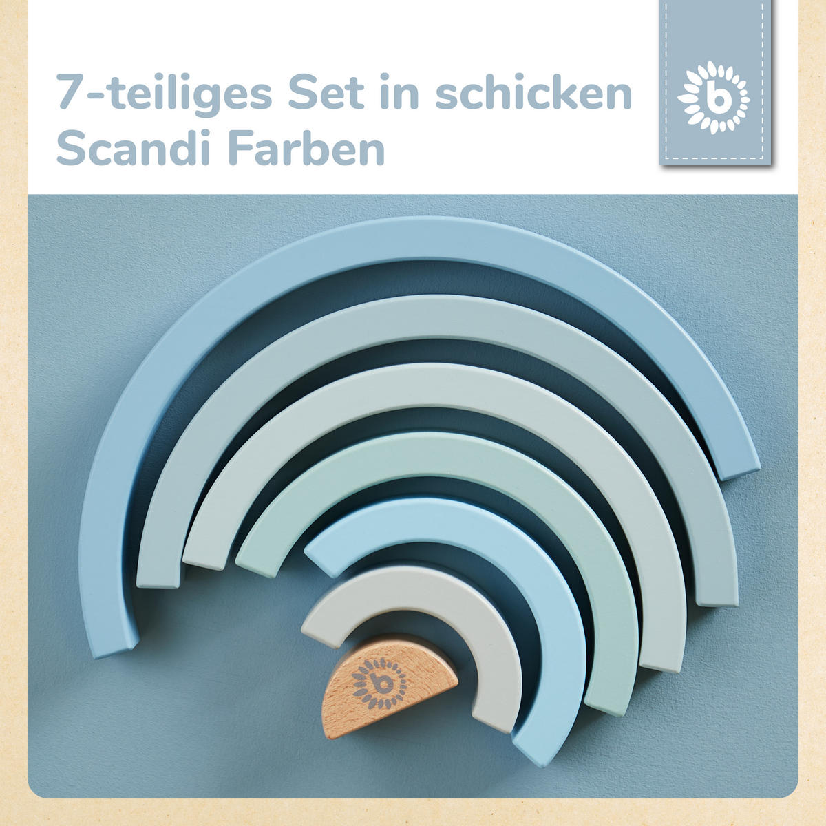 REGENBOGEN aus Holz - ab 12 Monate - Blau, Holz (12.1/24.2cm) - Bieco Spielwaren