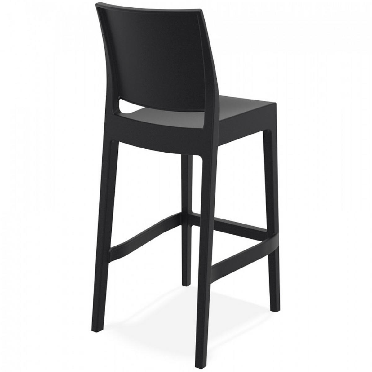 BARHOCKER Schwarz 51x107x41cm - Schwarz, Kunststoff (51/107/41cm) - AlterEgo