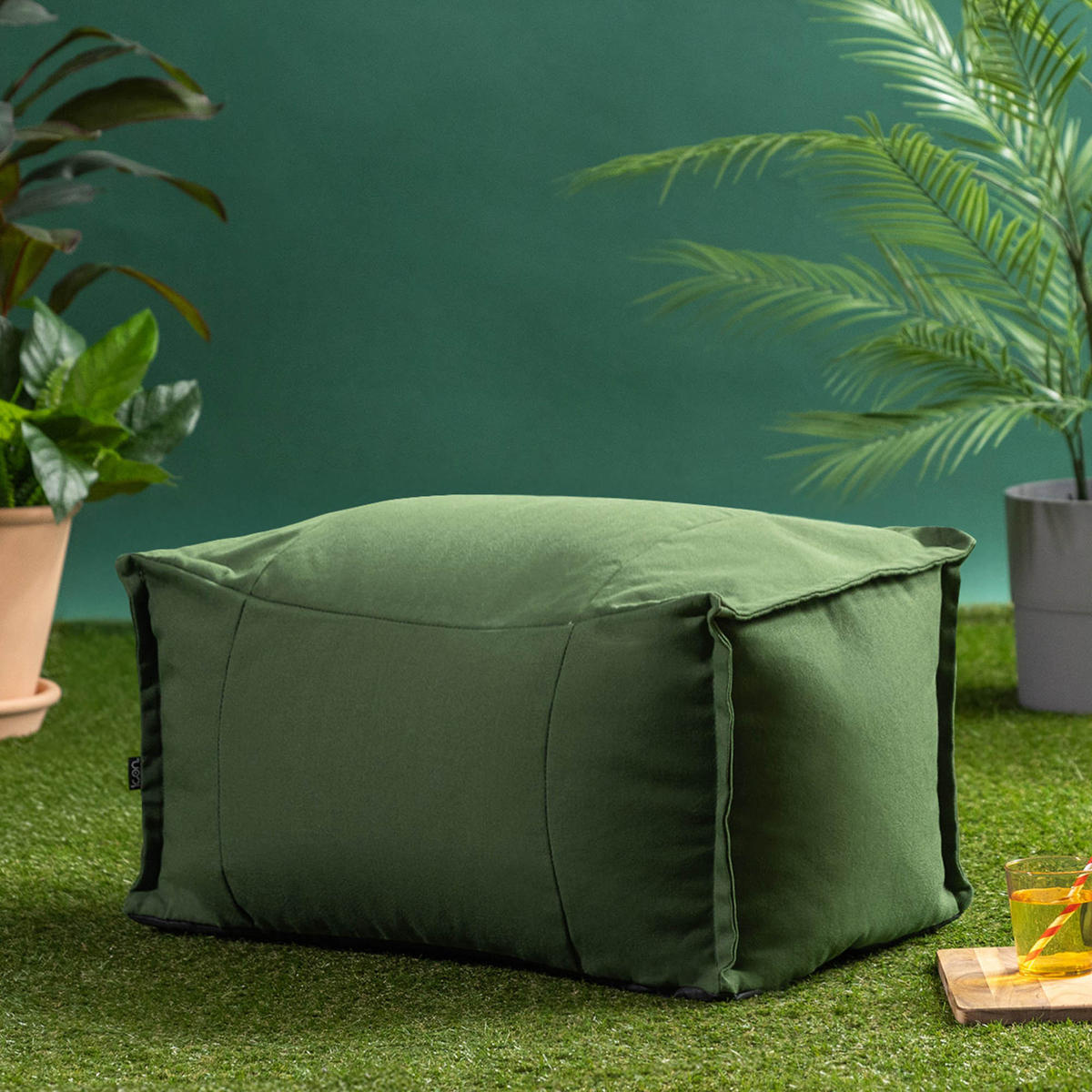 HOCKER Outdoor Bud - Grün, Textil (67/34/45cm) - icon