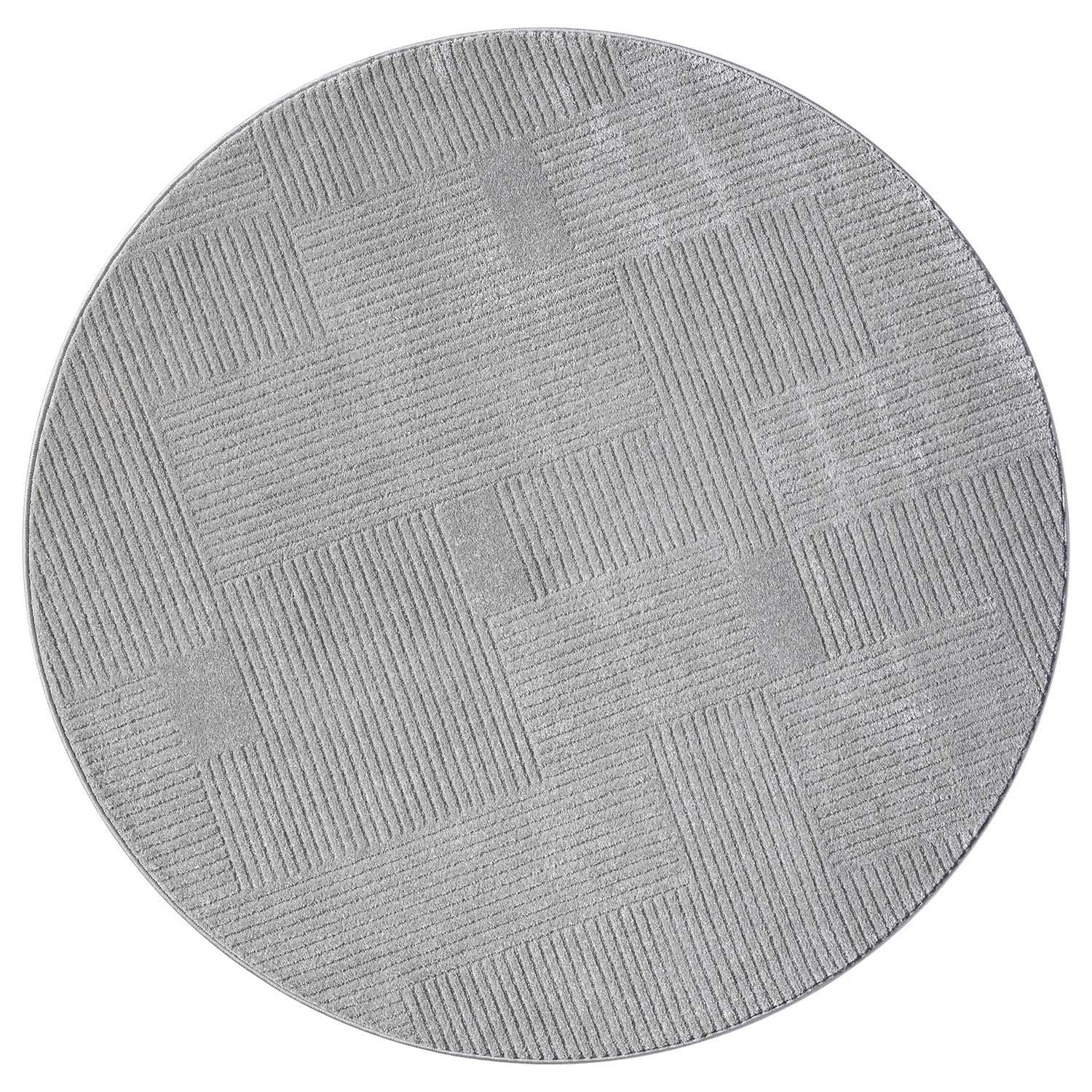 KURZFLOR-TEPPICH Flair 177 Grau 200x200 cm - Grau, Textil (200/200cm) - carpet city