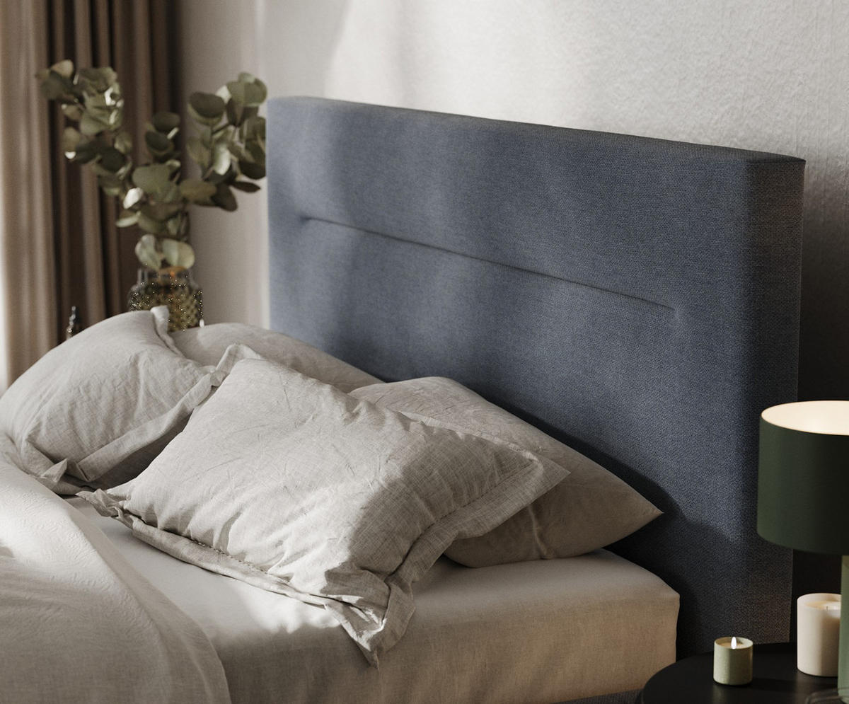 POLSTERBETT Liline 160/200 cm Blau im Asti Stoff - Blau/Schwarz, Holz/Holzwerkstoff (160/200cm) - AltaBeds