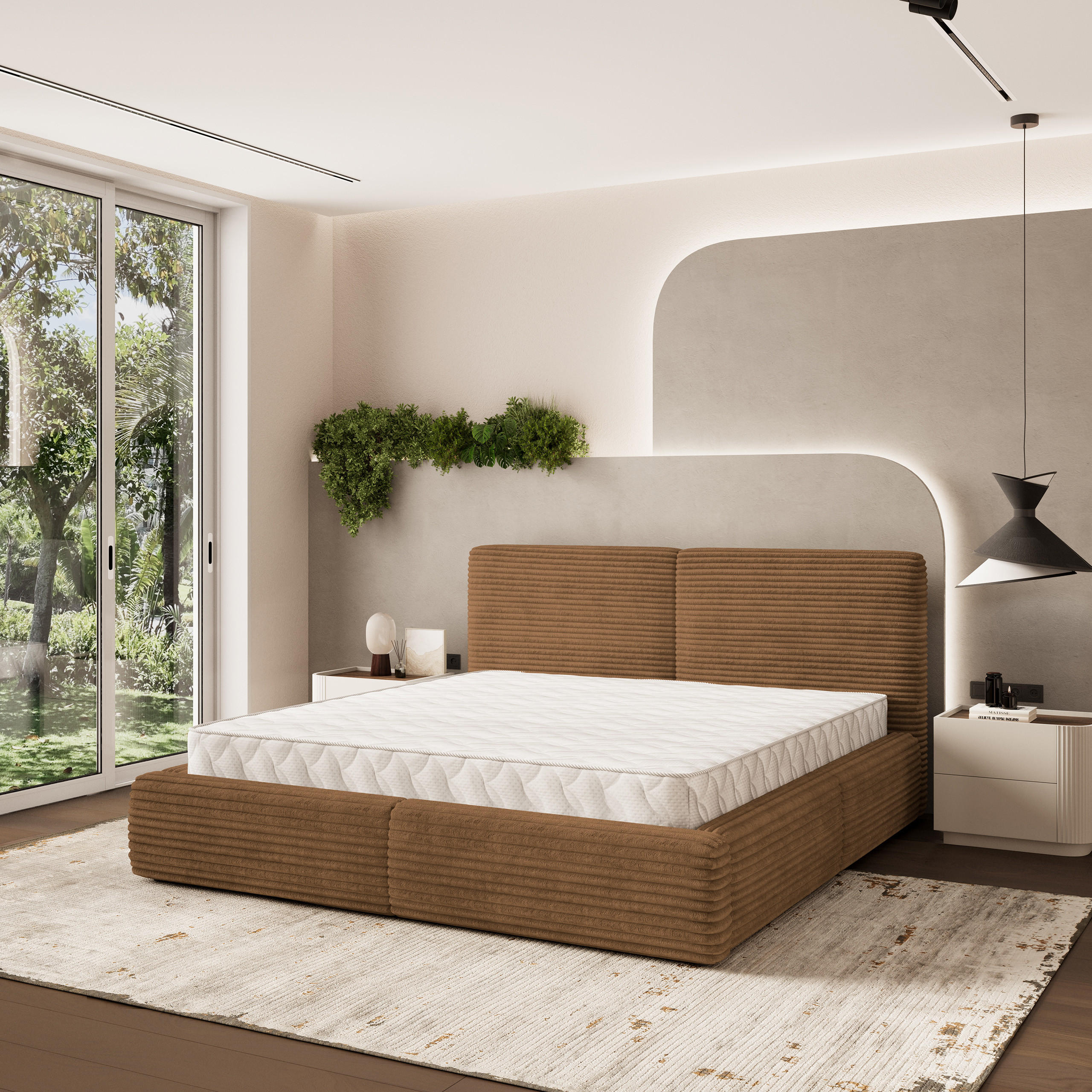 POLSTERBETT FELURO 140x200 cm mit Bettkästen - Kupferfarben - Kupferfarben, Holz (140/200cm) - MASSENO