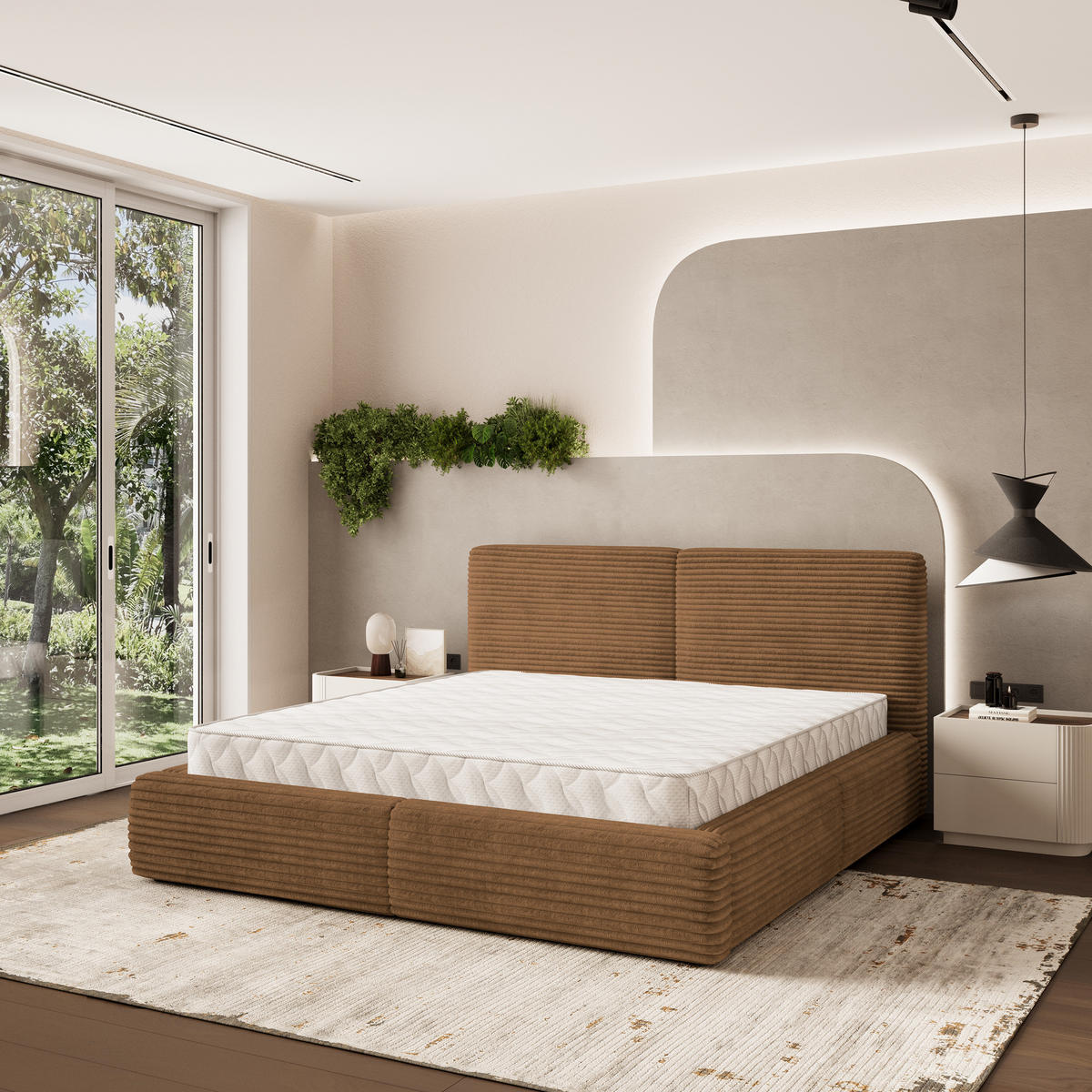 POLSTERBETT FELURO 140x200 cm mit Bettkästen - Kupferfarben - Kupferfarben, Holz (140/200cm) - MASSENO