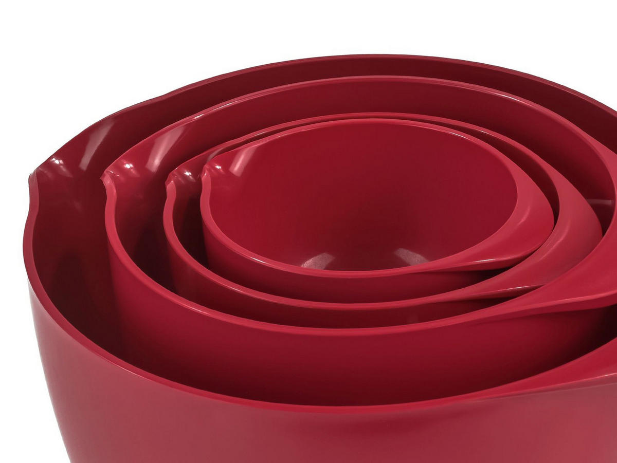 RÜHRSCHÜSSEL-SET Margrethe New rot (4tlg) - Rot, Kunststoff (21/15cm) - Rosti