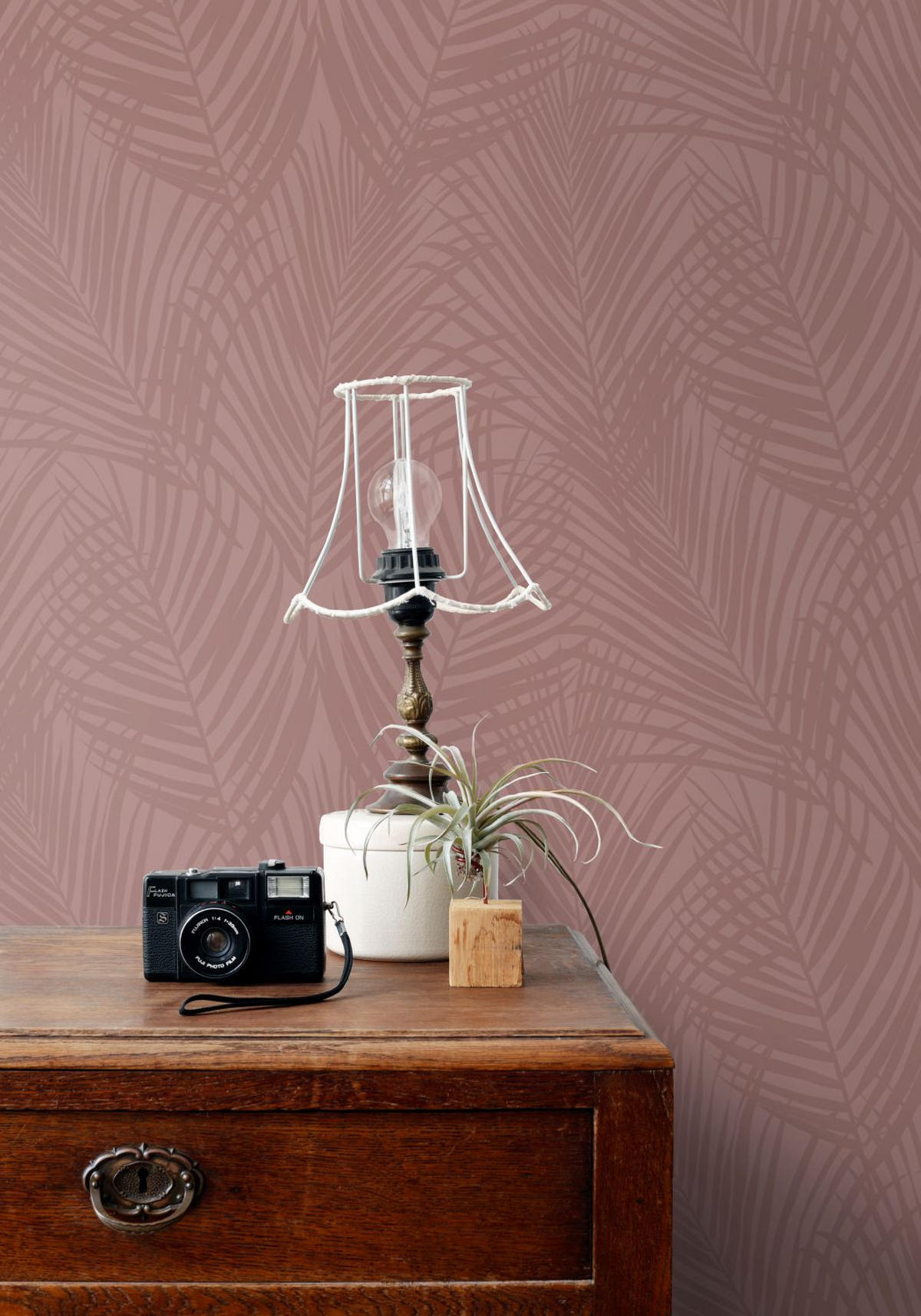 TAPETE Palmblätter 53 cm x 10.05 m - Pink, Papier (53/1000cm) - ESTAhome