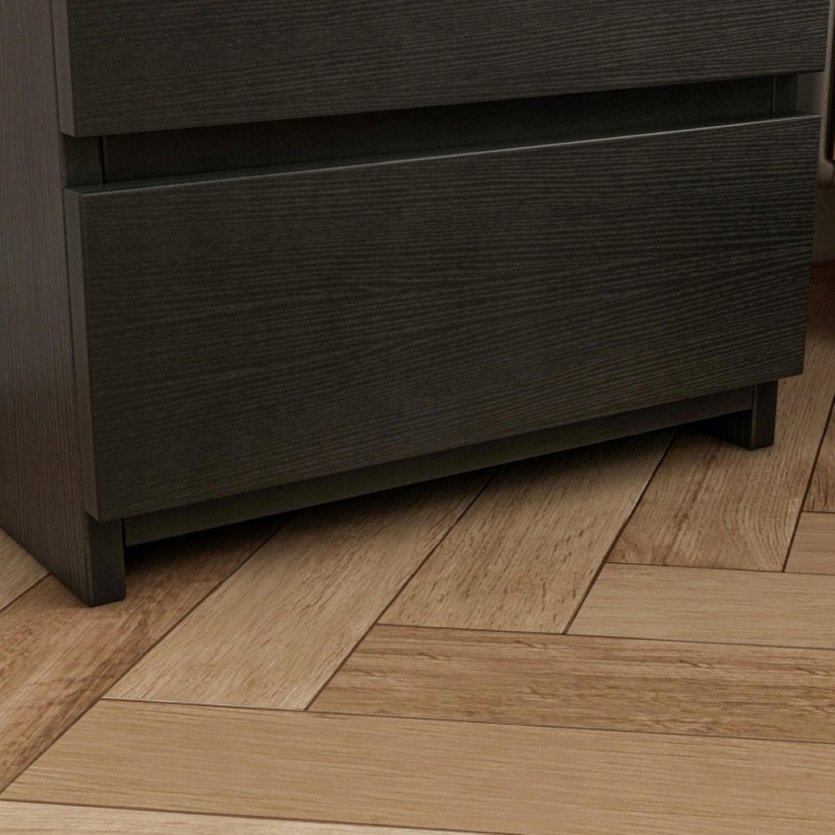 NACHTTISCH, weiß, 40/59/32 cm - Schwarz, Holzwerkstoff (40/59/32cm)