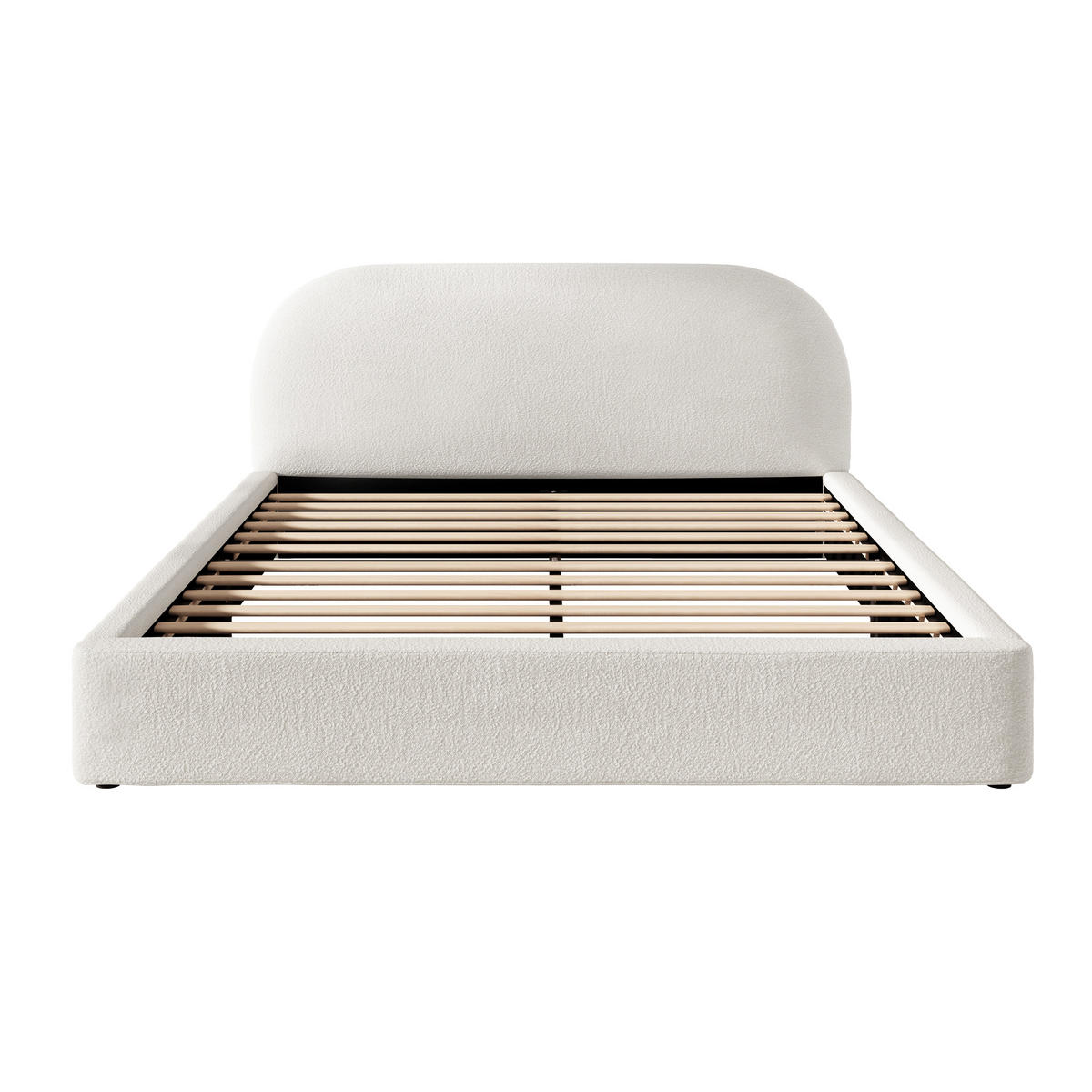 POLSTERBETT Beige Bouclé 180x200 Lattenrost Kopfteil - Beige, Leder (180/200cm) - FLIEKS