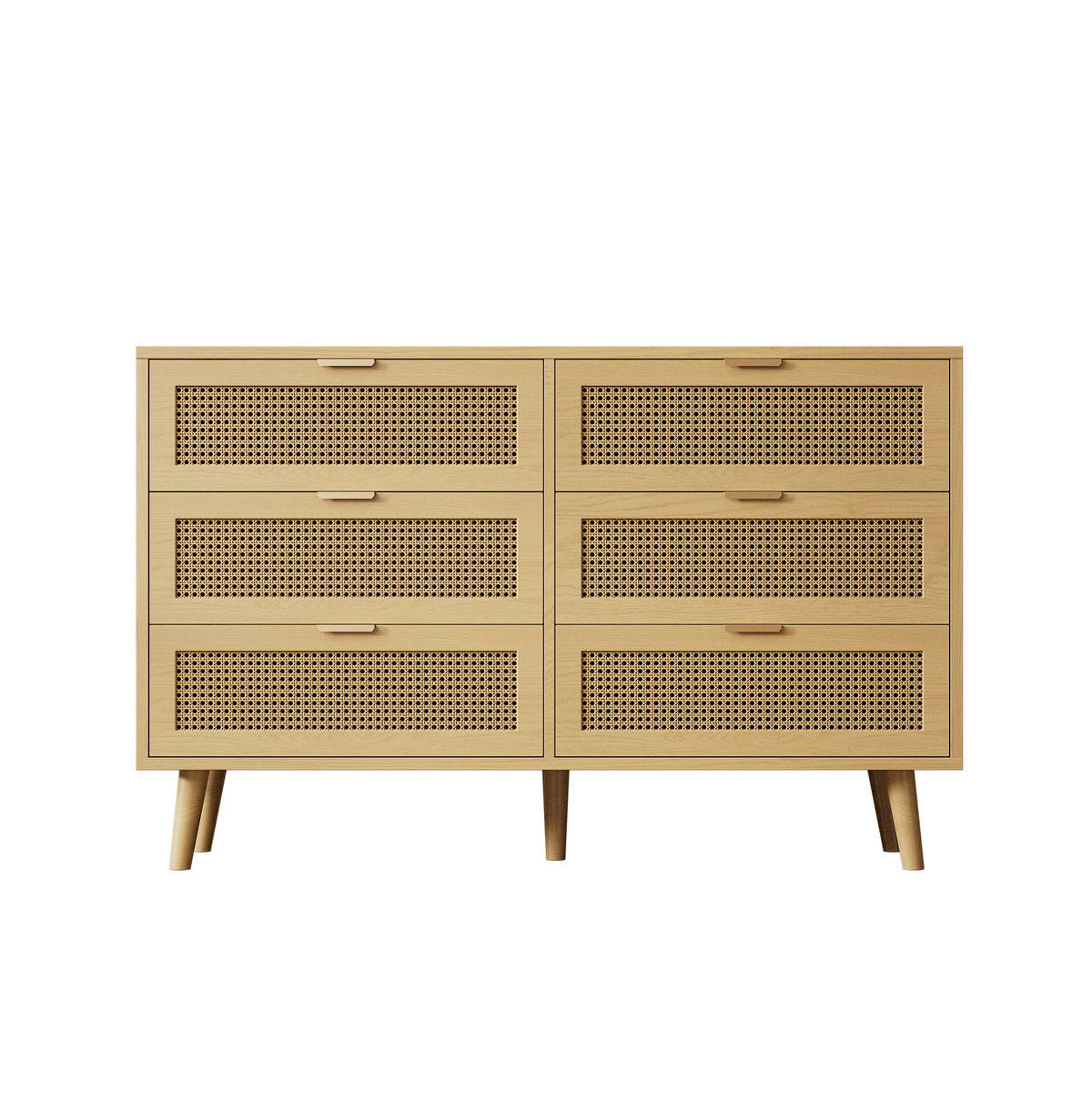 KOMMODE, 6 Schubladen, mit Massivholzbeinen, 120x40x76,5 cm, Walnussfarben - Walnussfarben, Holzwerkstoff (40/76.5/120cm) - Modfu