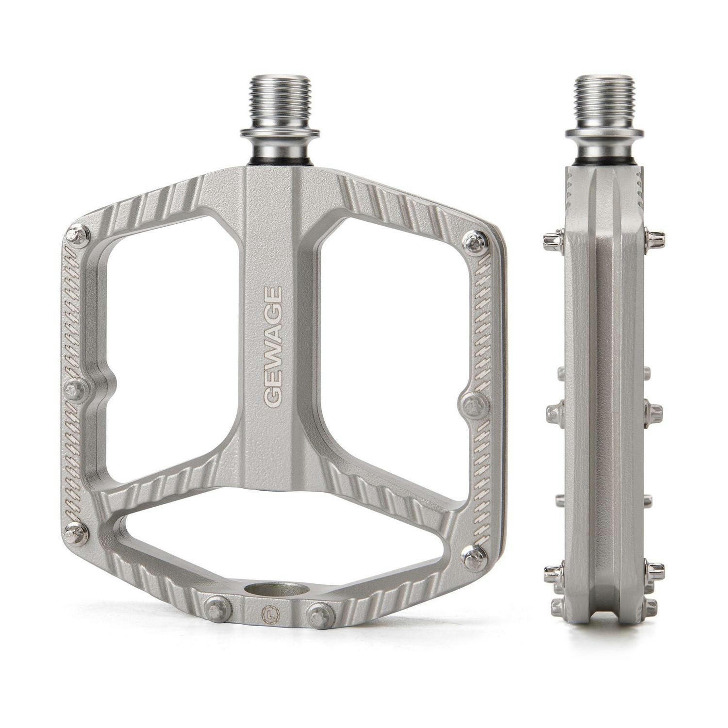 FAHRRADPEDALE MTB Aluminiumdruckguss mit 16 Pins und Cr-Mo Achse - Silberfarben, Metall (11/1.5/11.5cm)
