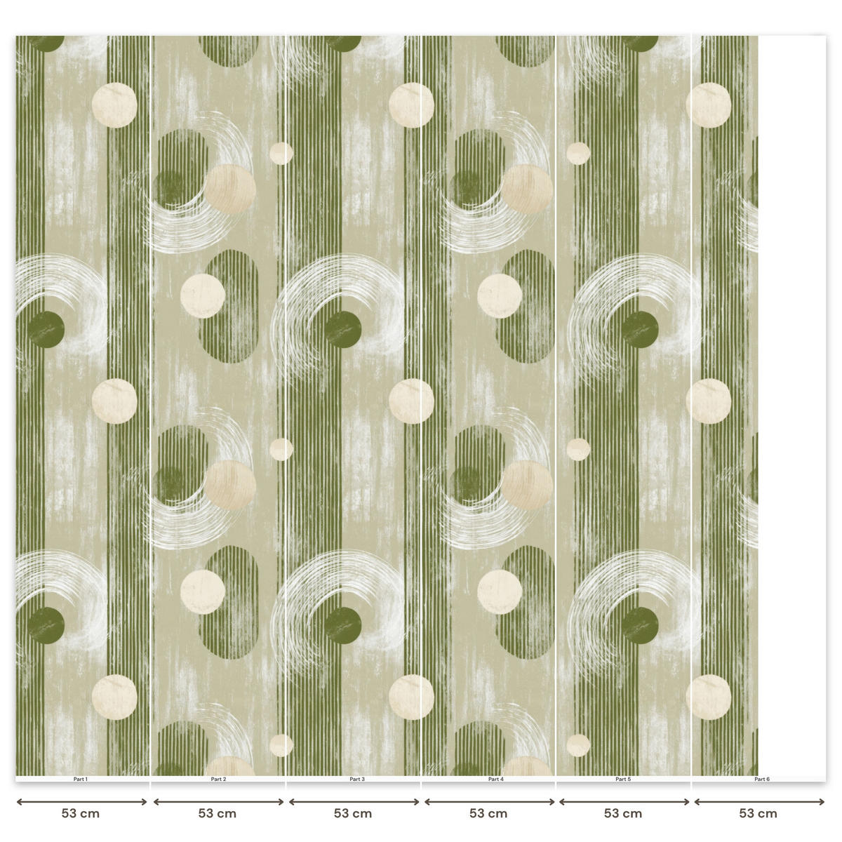 TAPETE - Künstlerisch - Modern - Grün - 280x300 cm - Olivgrün, Papier (280/300cm) - OnlyWow
