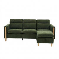 ECKSOFA 201/110/86 cm Grün mit Aufbewahrungshocker und Seitentaschen - Grün, Holz/Textil (201/110cm) - Oxeza