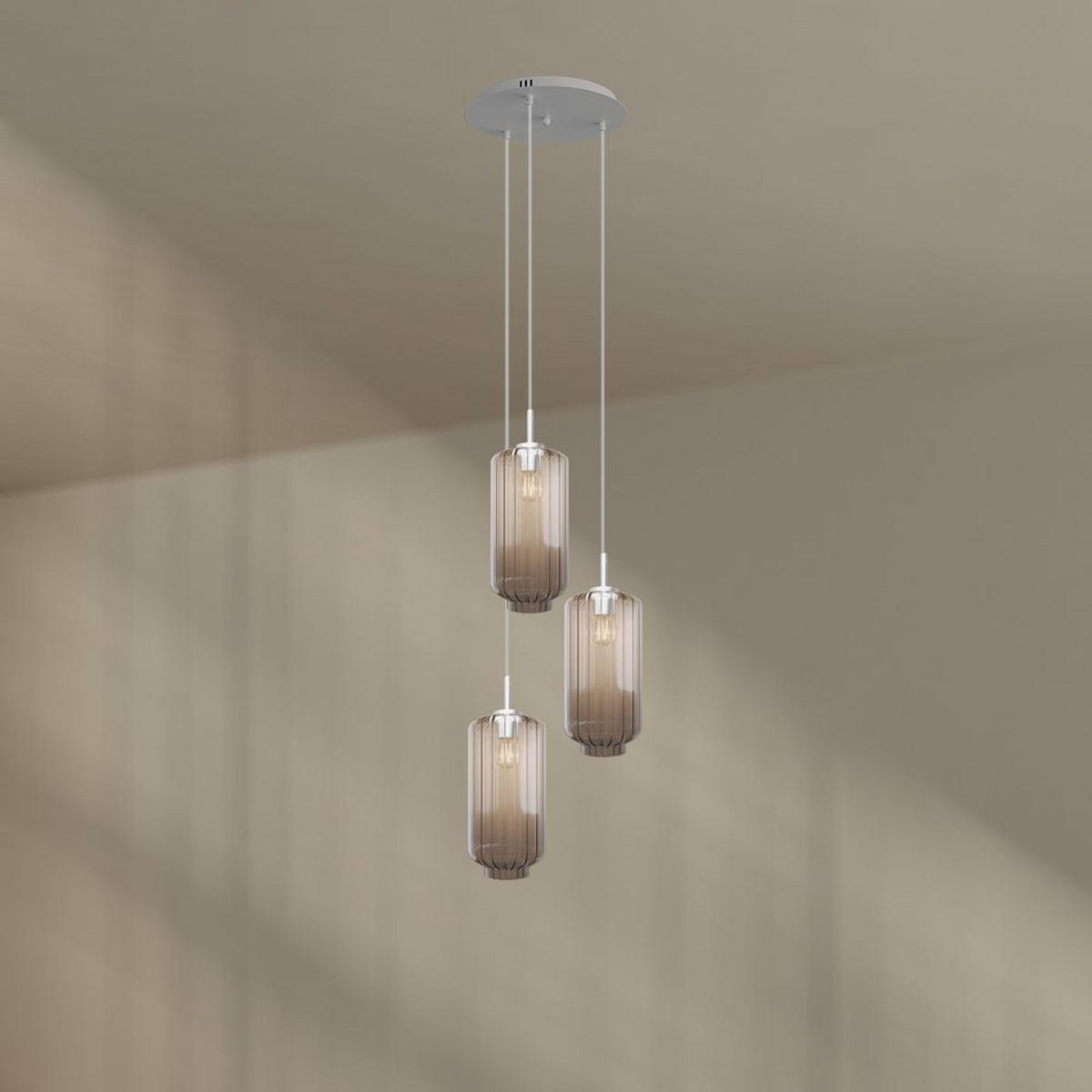 GALERIELEUCHTE Velo 3-flammig Klar Ø 18cm - Klar/Weiß, Glas (18/18/33cm) - s.luce