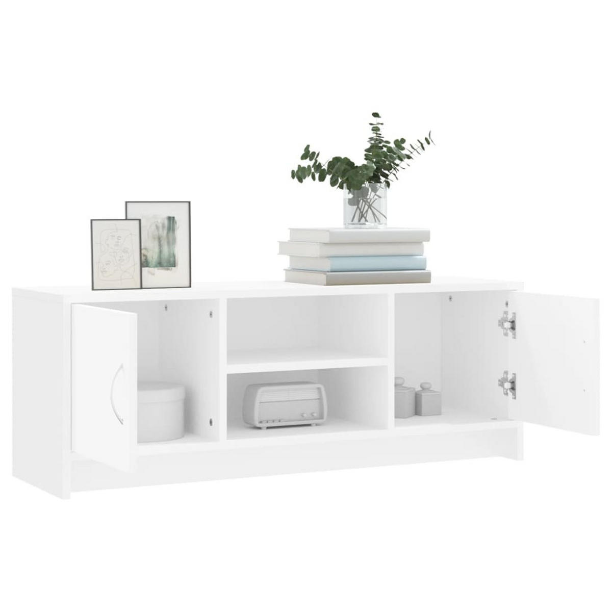 TV-SCHRANK Weiss 102/30/37,5 Cm Holzwerkstoff - Weiß, Holzwerkstoff (30/37.5/102cm) - vidaXL