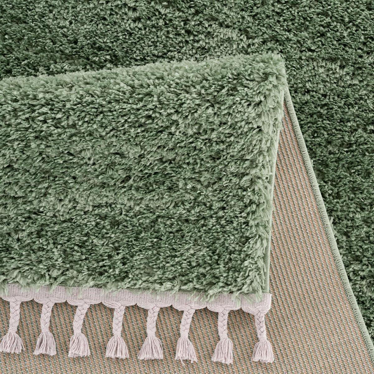 HOCHFLOR-TEPPICH Shaggy Pulpy 100 Grün 80x300 cm - Grün, Textil (80/300cm) - carpet city