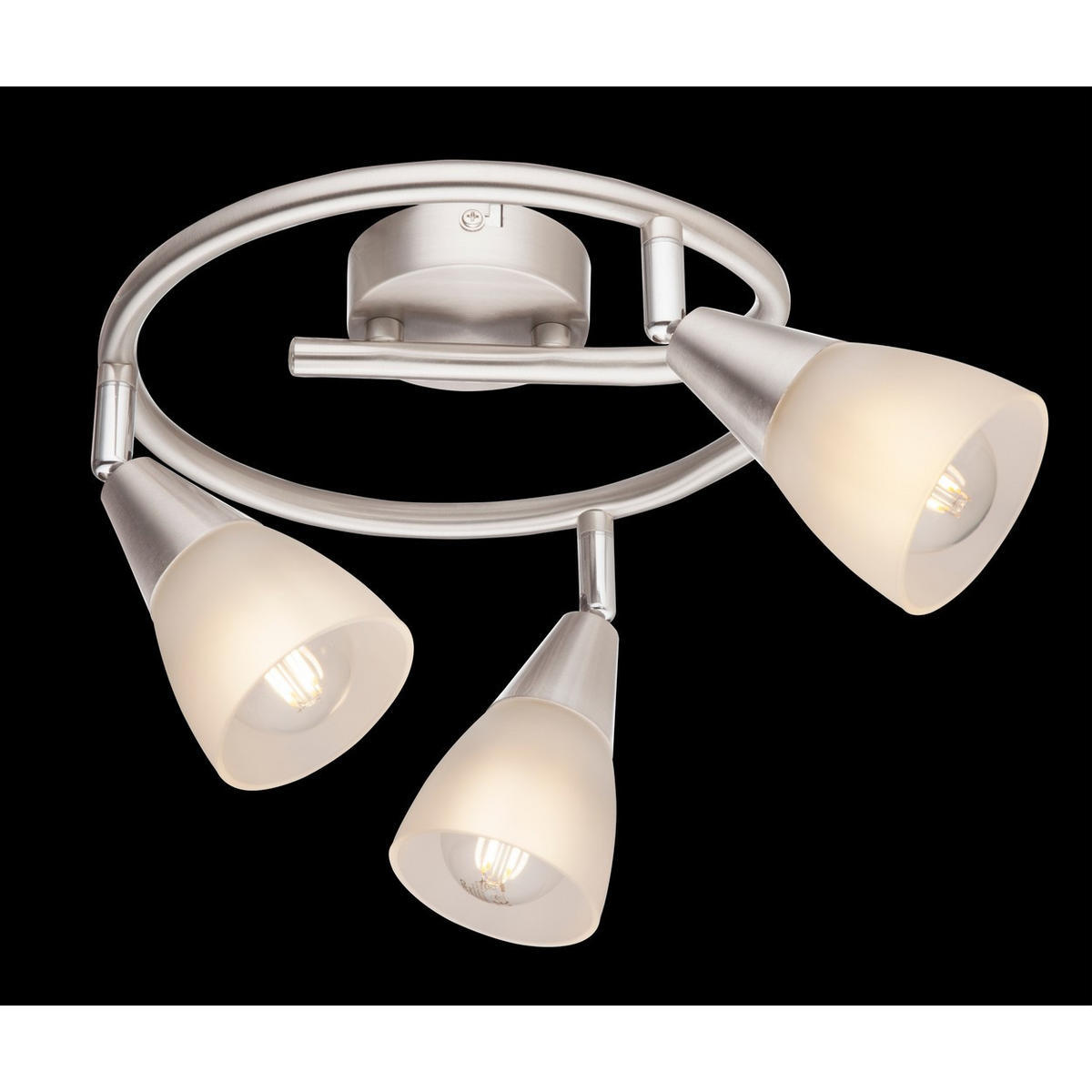 DECKENLEUCHTE Metall Silber schwenkbar - Silberfarben, Glas (29/29/19cm) - Globo Lighting