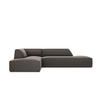 ECKSOFA links Ruby aus Samt dunkelgrau 4 Sitzplätze - Dunkelgrau, Textil (180/273cm) - Micadoni