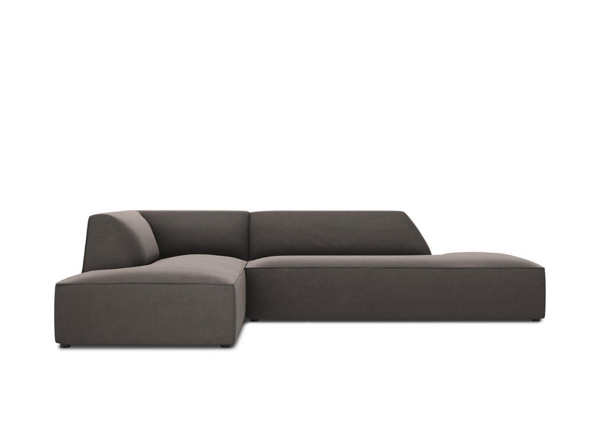 ECKSOFA links Ruby aus Samt dunkelgrau 4 Sitzplätze - Dunkelgrau, Textil (180/273cm) - Micadoni