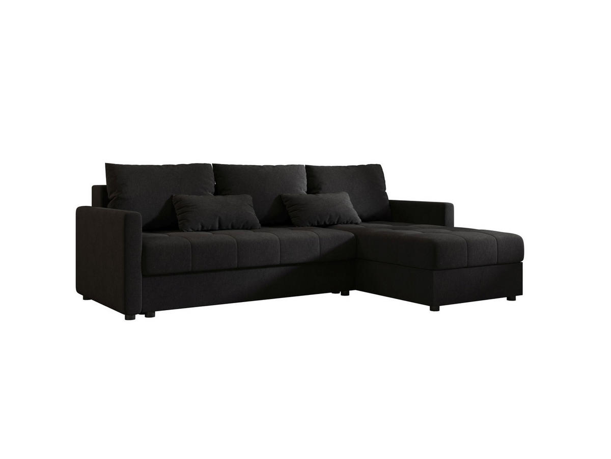 ECKSOFA MOS L BIS Cosmic 100 Rechts mit Schlaffunktion - Schwarz, Textil (220/143cm) - Bedante