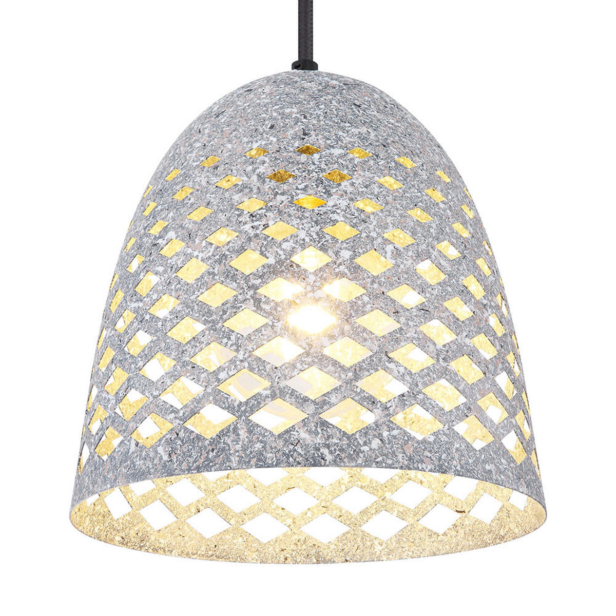 HÄNGELEUCHTE Metall Grau Marmoroptik - Grau, Metall (22/22/120cm)