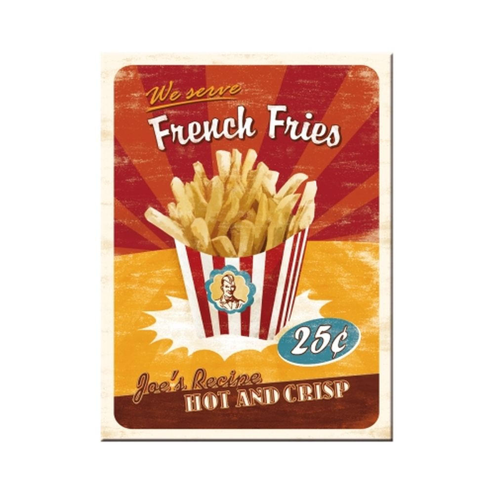 MAGNET 6/8 cm USA French Fries - Multicolor, Metall (6/8/0.1cm) - Nostalgic-Art