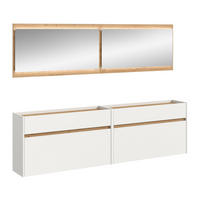GARDEROBEN-SET inkl. Beleuchtung DRIVE (B/H/T: ca. 220/192/32 cm) in Weiß/weiß - Weiß, Holzwerkstoff (220/192/32cm)