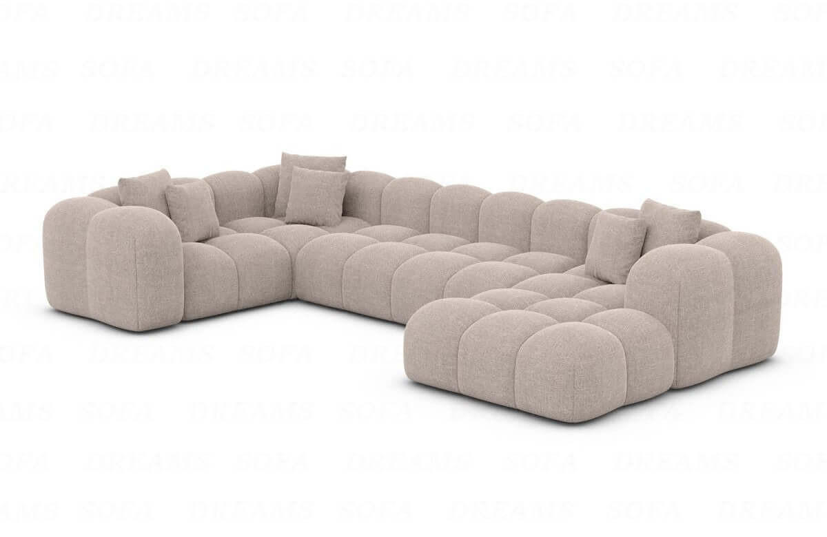 WOHNLANDSCHAFT Cloud Beige Strukturstoff - Beige, Kunststoff (314/72/184cm)