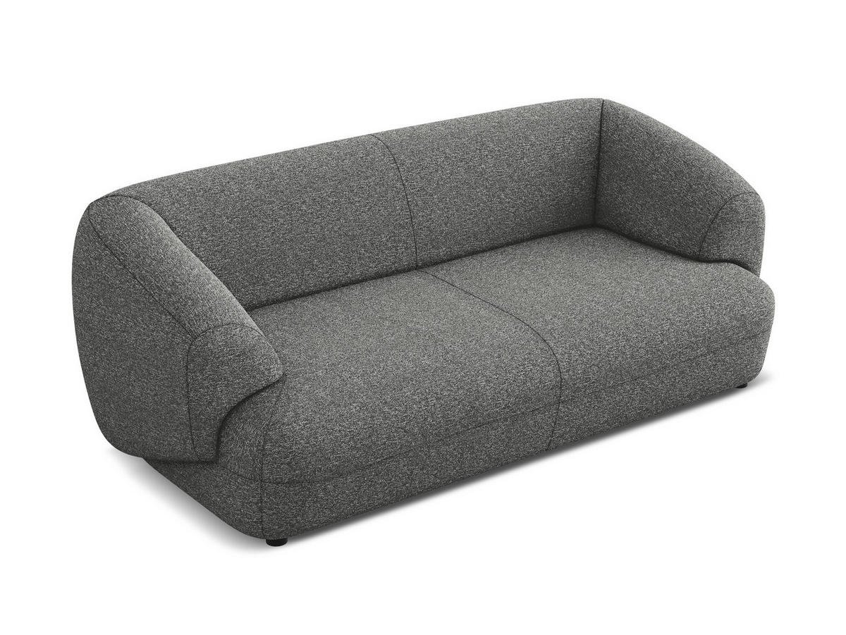 3-SITZER SOFA Strukturstoff Stoff Grau - Dunkelgrau/Schwarz, Kunststoff/Textil (212/81/98cm) - Makamii