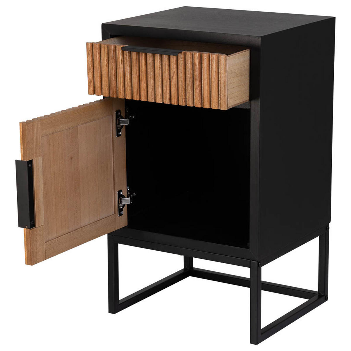 NACHTTISCH aus Metall und Holz, 42x37x71cm - Braun, Holz (42/71/36cm) - Wanderlust