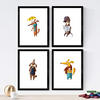 POSTER Set mit 4 Hunden gekleidet A3 Rahmenlos - Klar, Papier (29.7/3cm) - Nacnic