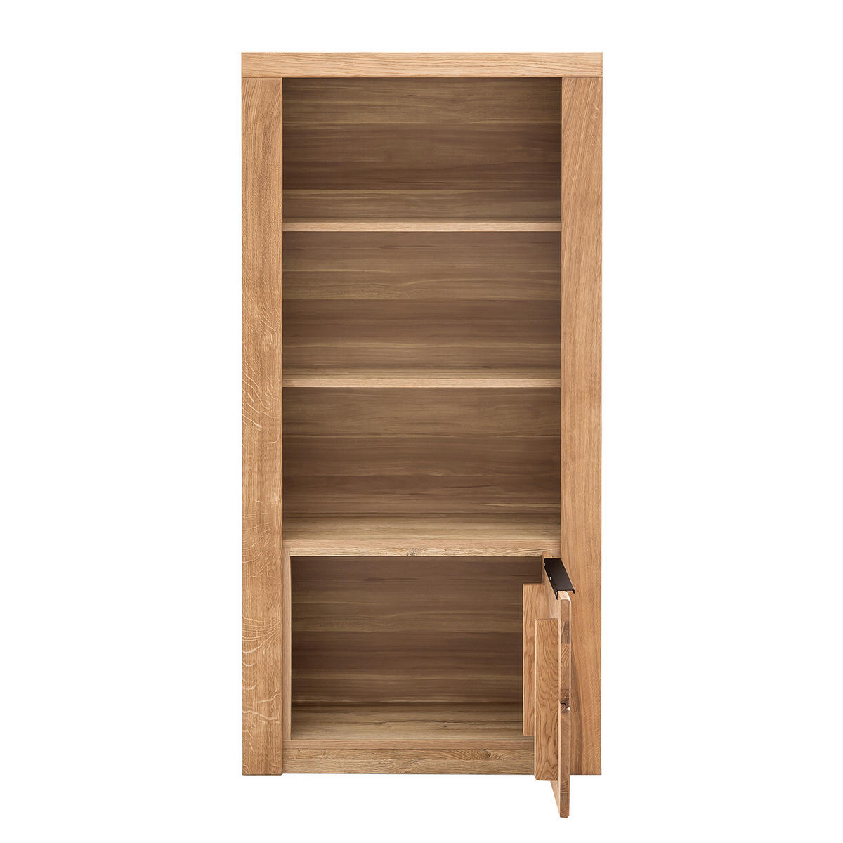 REGAL - Eiche teilmassiv - Eiche / Eiche Dekor - Schwarz/Braun, Holz/Holzwerkstoff (70/141/40cm) - home24