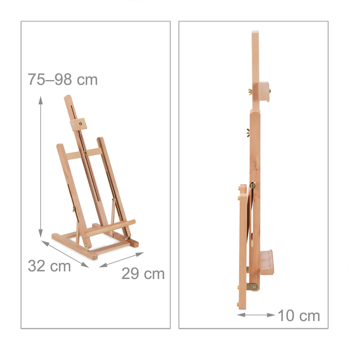 TISCHSTAFFELEI - Hellbraun, Holz/Metall - Relaxdays