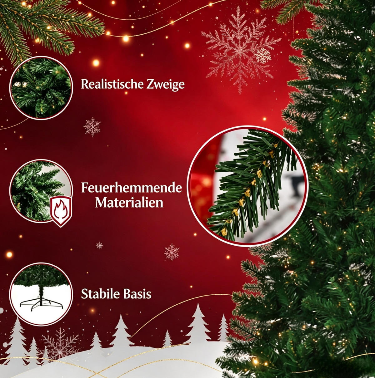 WEIHNACHTSBÄUME & Zubehör 240 cm aus PVC und Metall mit ca. 1499 Zweigen, Grün - Grün, Kunststoff (240cm) - OKMYHOME
