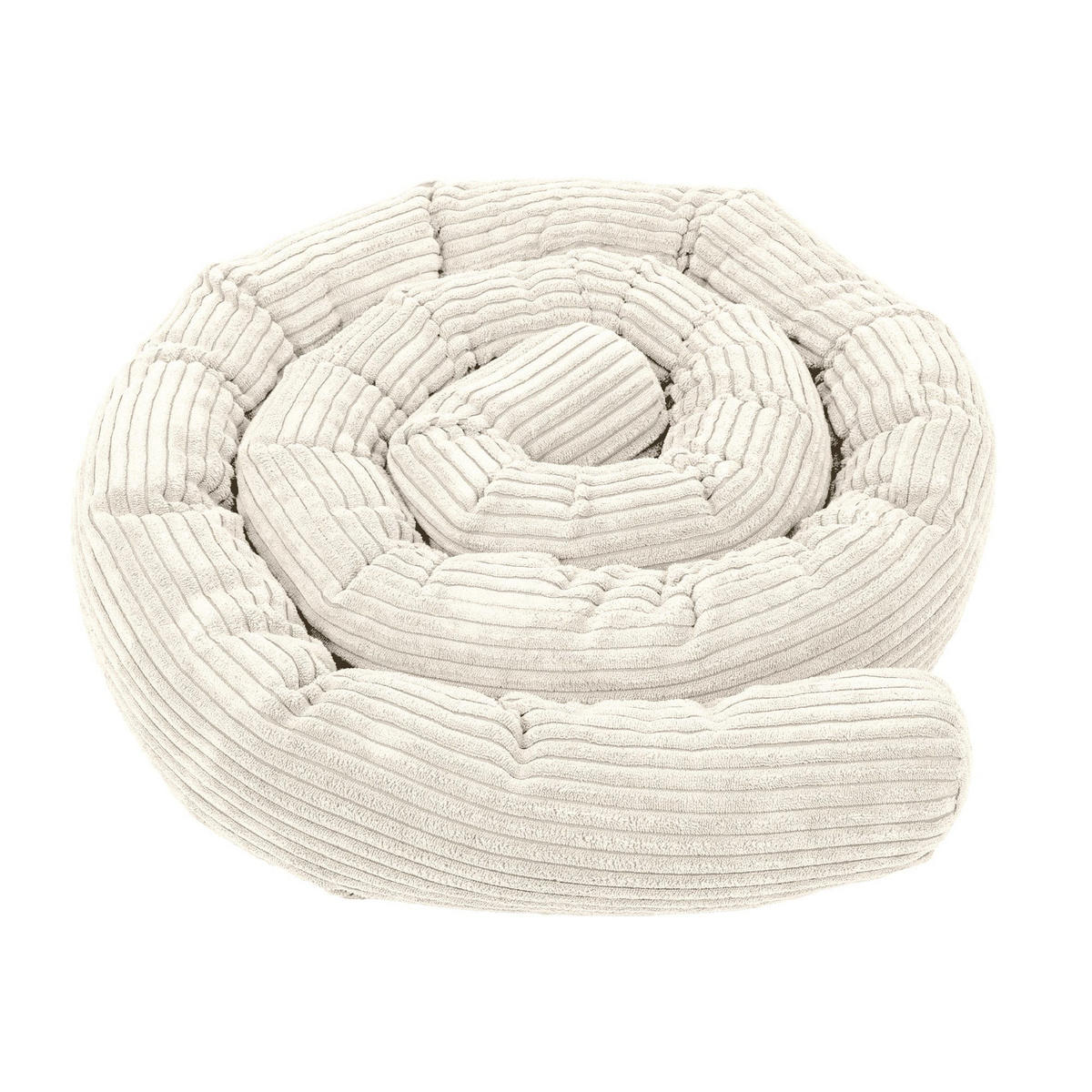 BETTUMRANDUNGSSCHUTZ Bettschlange aus Cord, 300 cm, Vanille - Beige, Textil - MeowBaby