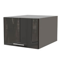 AUFSATZSCHRANK Essen W6B/50 Graphit Hochglanz / Grau Matt 50 / 59 / 36cm - Graphitfarben/Grau, Holz/Holzwerkstoff (50/36/59cm) - Feldmann-Wohnen