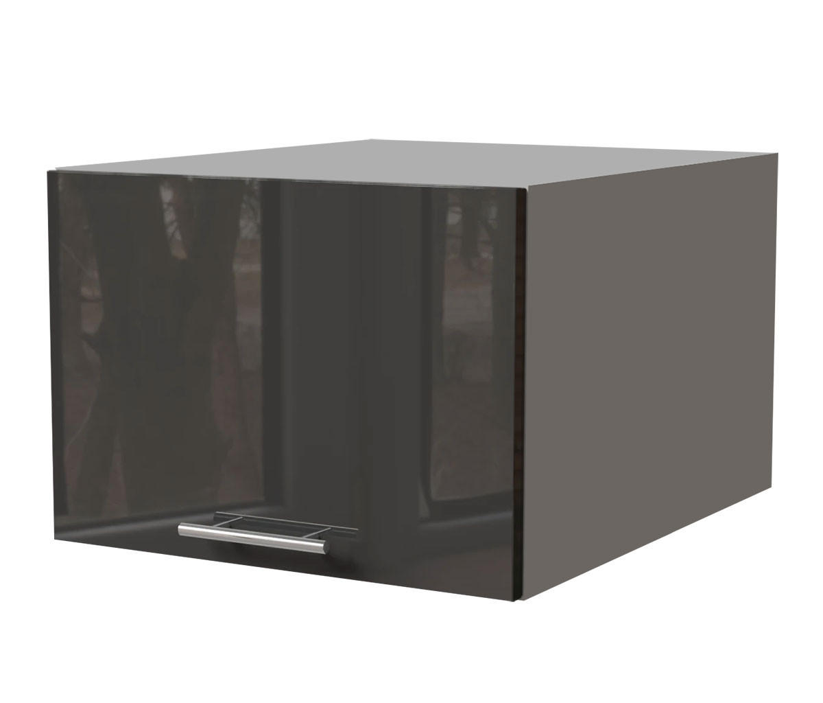 AUFSATZSCHRANK Essen W6B/50 Graphit Hochglanz / Grau Matt 50 / 59 / 36cm - Graphitfarben/Grau, Holz/Holzwerkstoff (50/36/59cm) - Feldmann-Wohnen