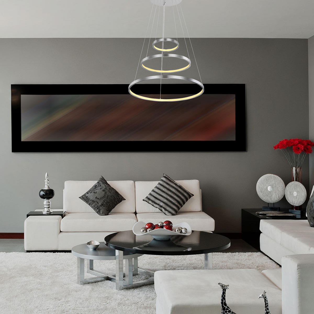 LED HÄNGELEUCHTE RALPH Silber matt - Silberfarben, Metall (51/51/120cm)