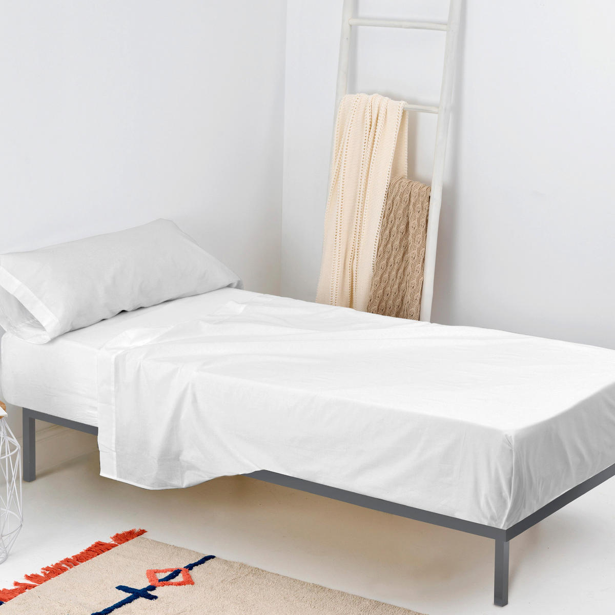 BETTWÄSCHE 2er-Set teiliges basic 180x270 cm weiss - Weiß, Textil (180/270cm) - Happy Friday
