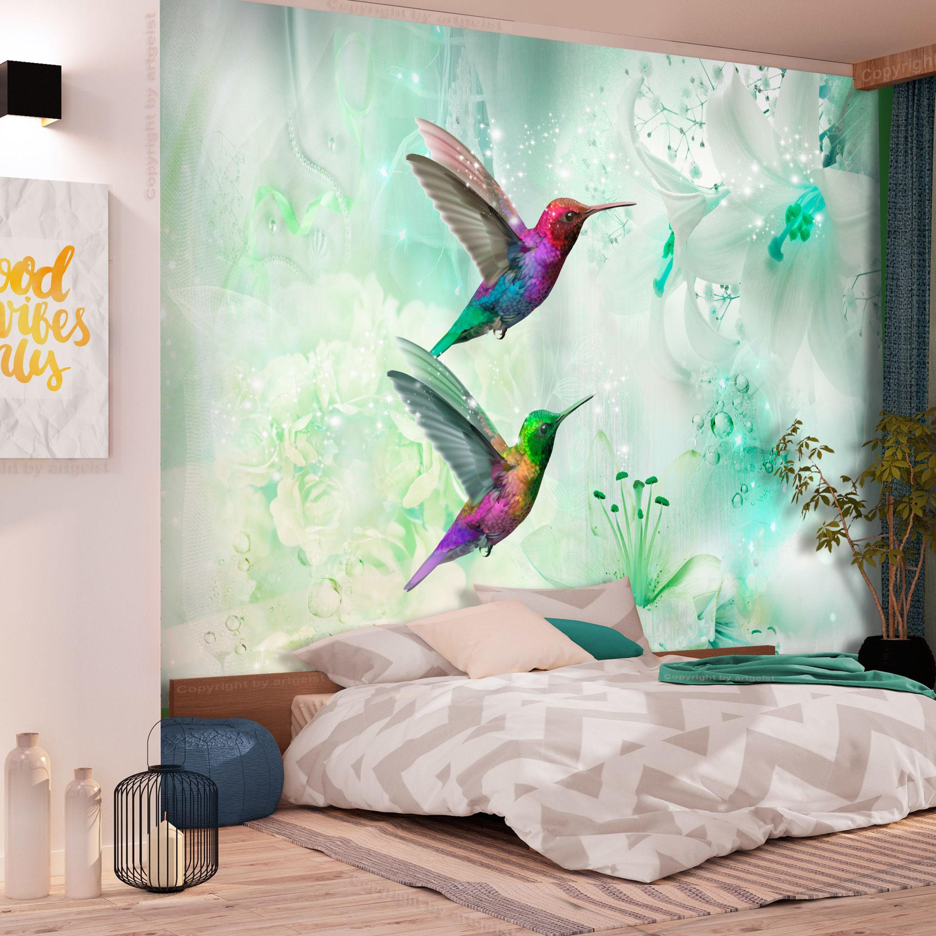 SELBSTKLEBENDE FOTOTAPETE 343/245 cm - Multicolor/Grün, Kunststoff/Textil (343/1cm) - KUNSTLOFT