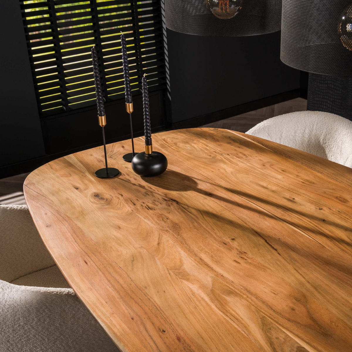 ESSTISCH ALVAR FLOW Braun Massivholztisch aus Akazie 180 cm - Hellbraun, Holz (180/95/77cm) - alesvelt