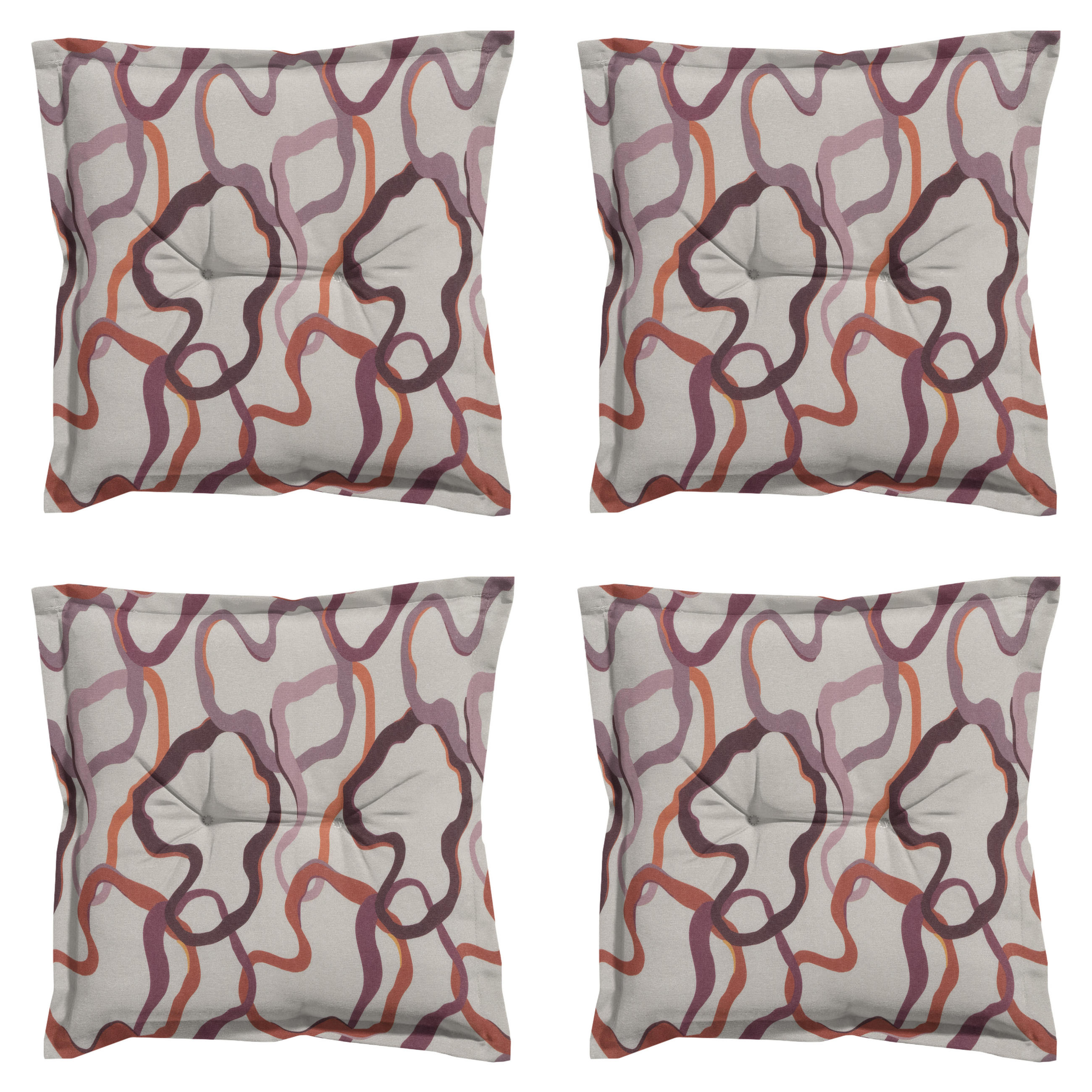 SITZKISSEN Blaze - Mehrfarbig - 50/50/7 cm - 4er-Set - Multicolor, Textil (50/7/50cm) - Madison