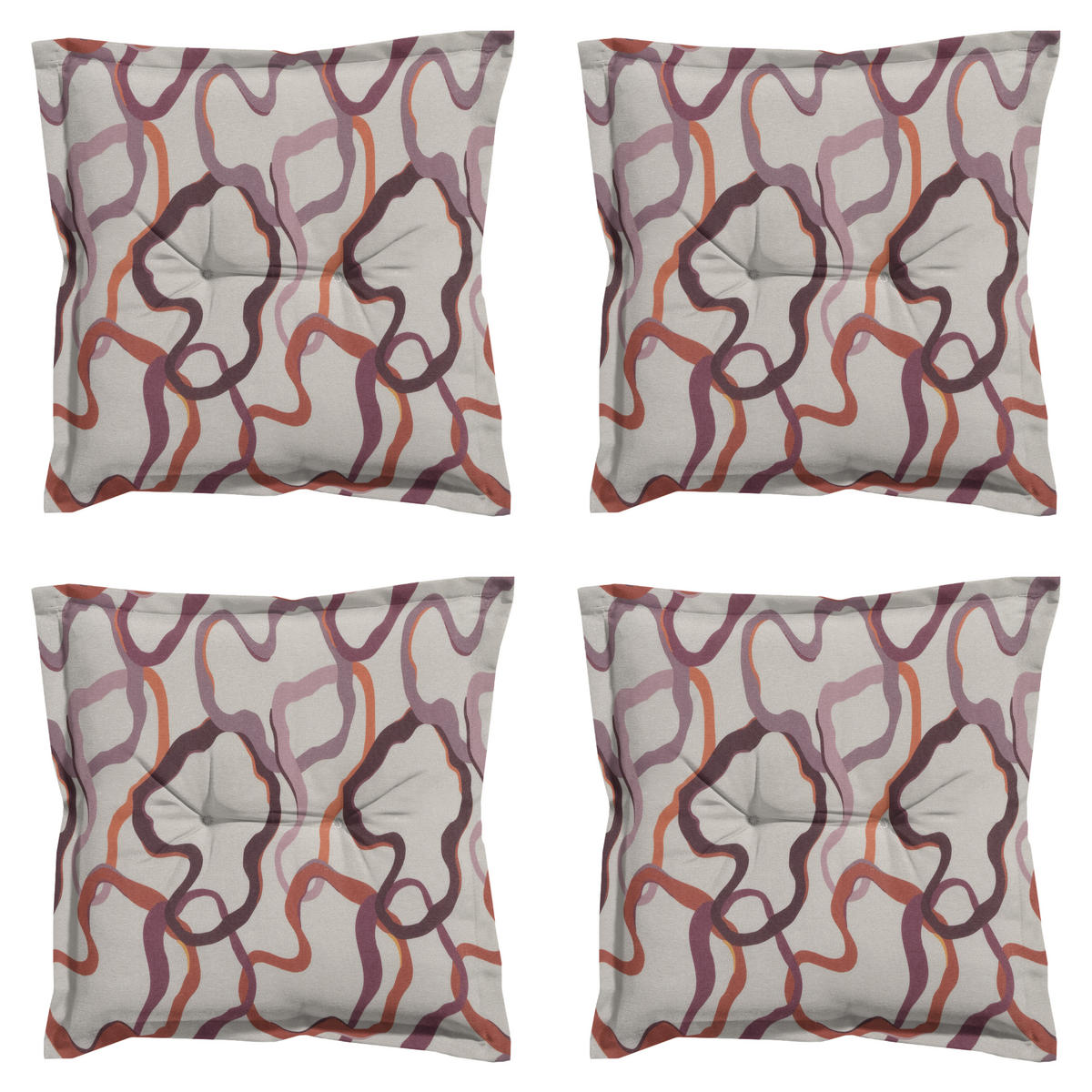 SITZKISSEN Blaze - Mehrfarbig - 50/50/7 cm - 4er-Set - Multicolor, Textil (50/7/50cm) - Madison