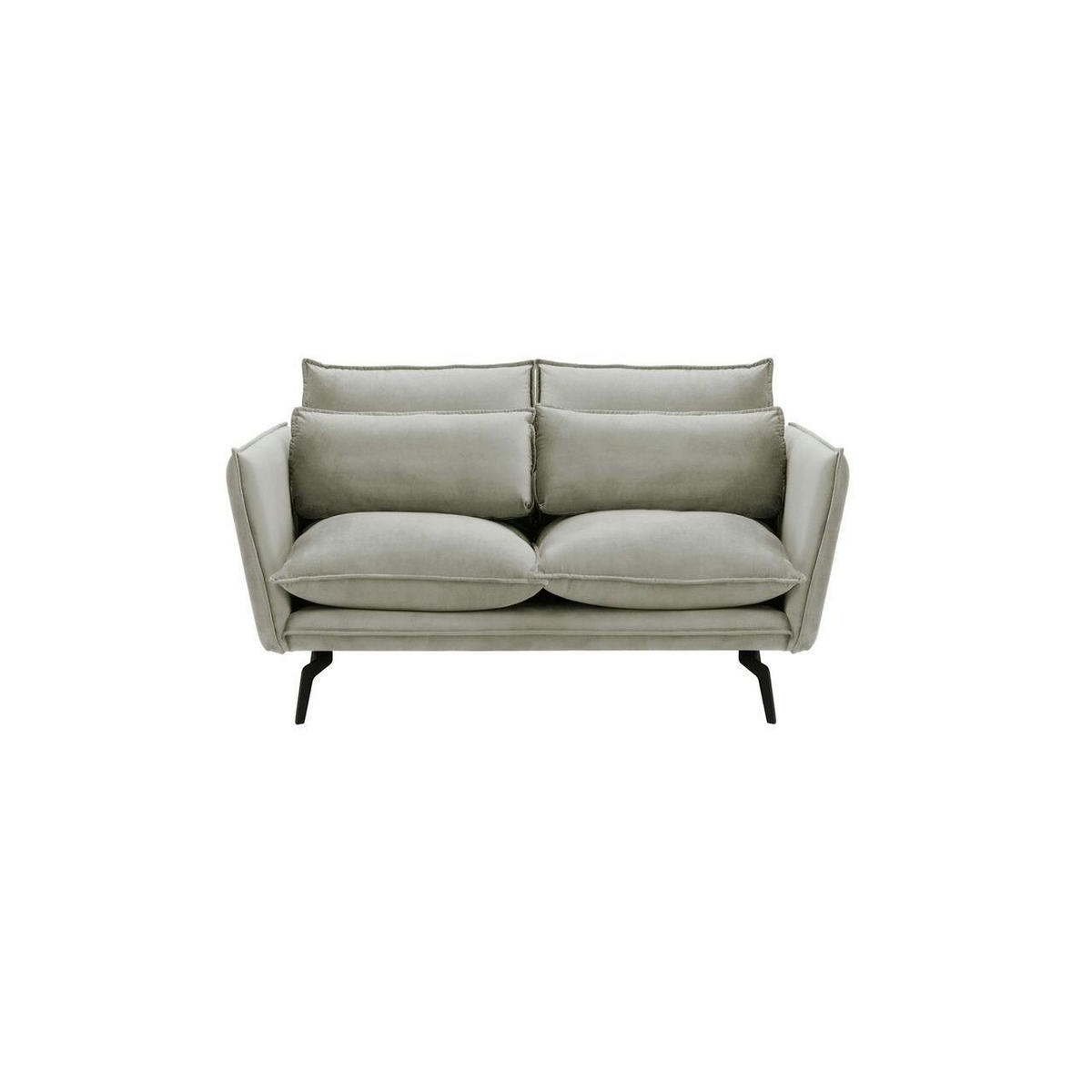 ZWEISITZER-SOFA Layla-Velluto 15 - Hellgrau, Holz/Textil (171/95/98cm)